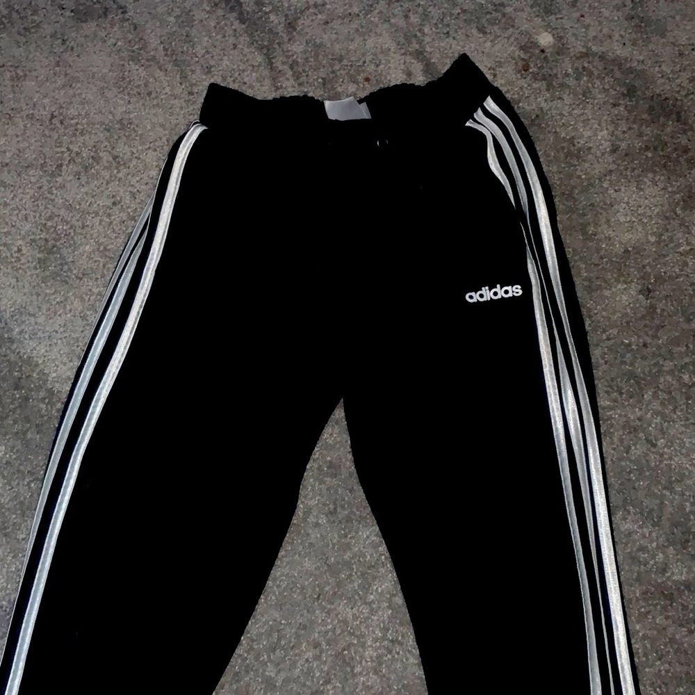 Adidas black and white striped pants!